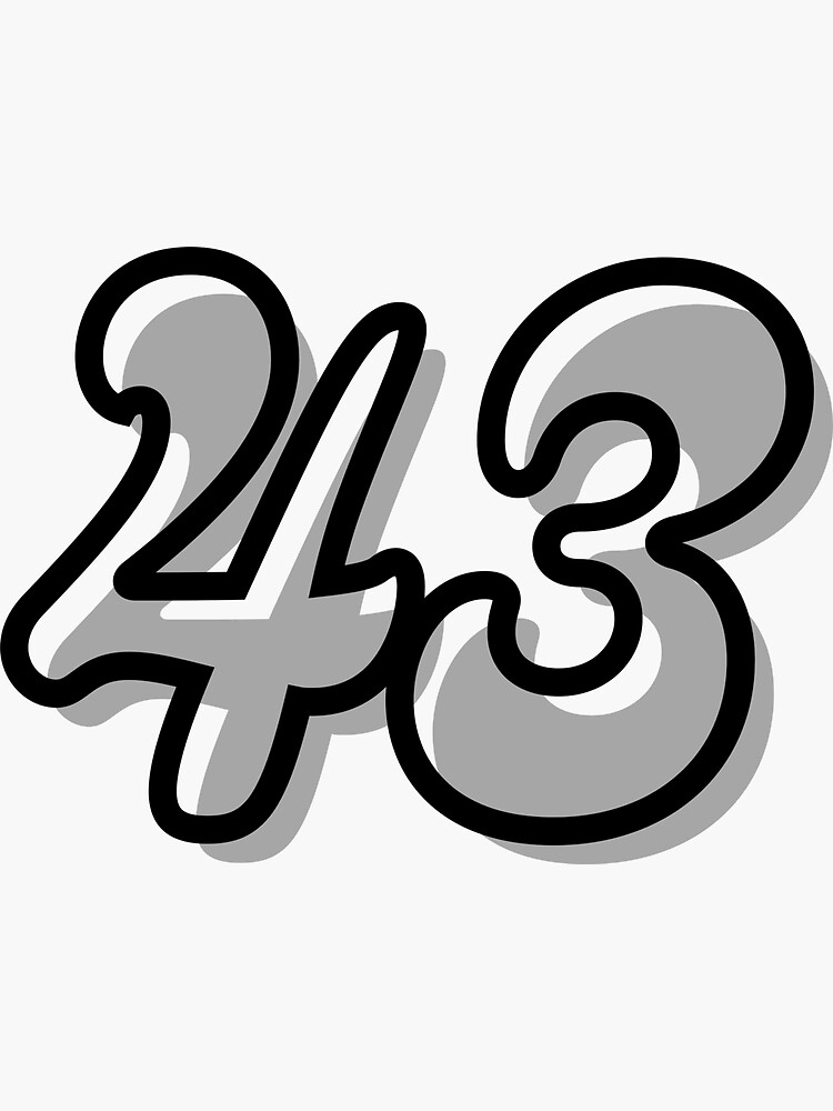 Number 43" Sticker for Sale by mankindvm | Redbubble